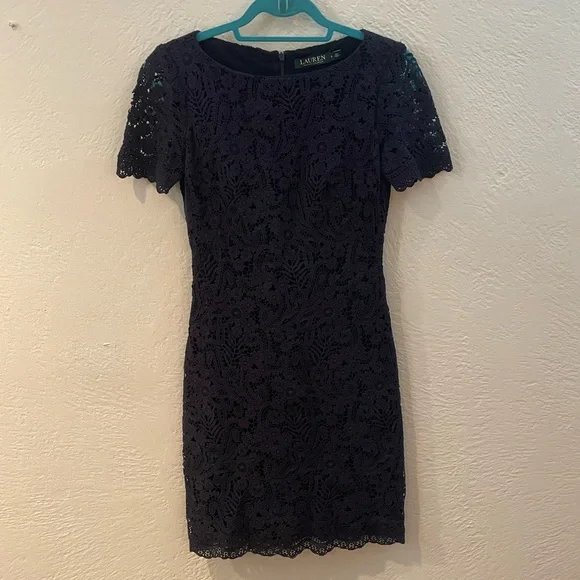 lauren ralph lauren lace off the shoulder dress Lauren Ralph Lauren Crepe Off-the-Shoulder Gown
